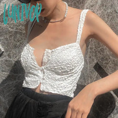 Lunivop Sexy Y2K Women Summer Camis Party Clubwear Solid Sleeveless Sling Off Shoulder Straps Mini