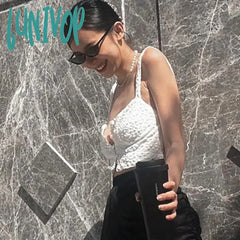 Lunivop Sexy Y2K Women Summer Camis Party Clubwear Solid Sleeveless Sling Off Shoulder Straps Mini