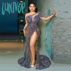 Lunivop Shinning Sweetheart Short Prom Dresses Sexy Top See Through Sleeveless Evening Gowns