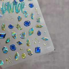 Lunivop Shiny Gemstone Design Laser 3D Self Adhesive Nail Art Decorations Stickers Fashion Manicure