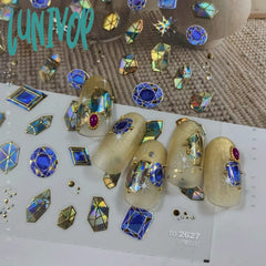 Lunivop Shiny Gemstone Design Laser 3D Self Adhesive Nail Art Decorations Stickers Fashion Manicure