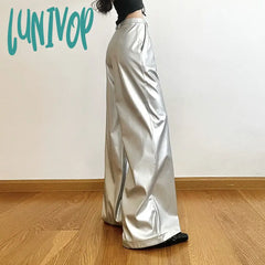 Lunivop Silver Retro Matte Trendy Personalized All-Match Casual High Street Cool Confident