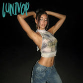 Lunivop Skinny New Fashion Diamond Tank Tops For Women 2024 Summer Sexy Spicy Ladies Halter Lacing