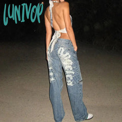 Lunivop Skinny New Fashion Diamond Tank Tops For Women 2024 Summer Sexy Spicy Ladies Halter Lacing