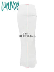 Lunivop Slim Satin Long Skirt For Women High Waist Solid Party Temperament Maxi Skirts Womens