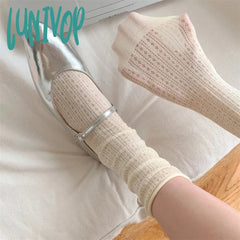 Lunivop Socks For Women Thin Summer New Candy Color Hollow Out Loose Women’s Casual Basic Sweet