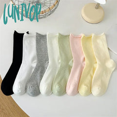 Lunivop Socks For Women Thin Summer New Candy Color Hollow Out Loose Women’s Casual Basic Sweet