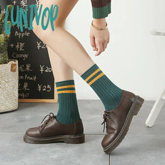 Lunivop Socks Women Woman Korean Version Japanese Striped Cotton Tube Pile Spring Ins Tide College