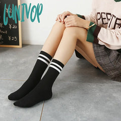 Lunivop Socks Women Woman Korean Version Japanese Striped Cotton Tube Pile Spring Ins Tide College