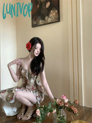 Lunivop Spaghetti Strap Elegant Women Summer Dress Sleeveless Casual Slim Vintage Bodycon Vestidos