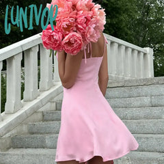 Lunivop Spaghetti Strap Sexy Backless Bandage Mini Dress Summer Holiday Women Dresses Party Club