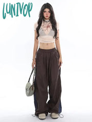 Lunivop Spider Graphic Mesh T Shirts Women Y2K Vintage Streetwear Crop Tops Aesthetic Grunge Kpop