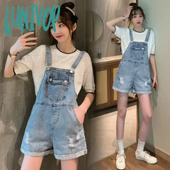 Lunivop Spring Autumn Blue Jeans Shorts For Women Girl Overalls Jumpsuit Pants Rompers Vintage Y2K