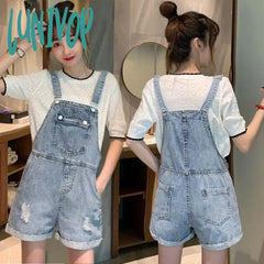 Lunivop Spring Autumn Blue Jeans Shorts For Women Girl Overalls Jumpsuit Pants Rompers Vintage Y2K