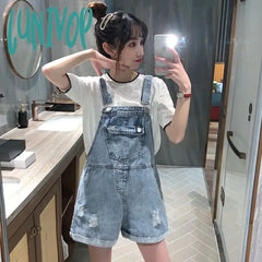 Lunivop Spring Autumn Blue Jeans Shorts For Women Girl Overalls Jumpsuit Pants Rompers Vintage Y2K