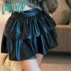 Lunivop Spring Summer Autumn Elastic High Waist Women Mini Skirt Female White Black Short Teenage