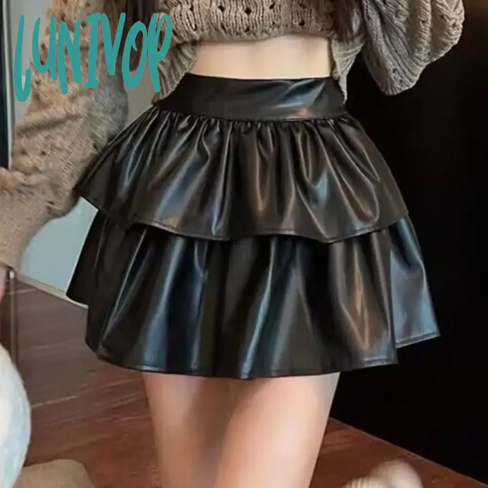 Lunivop Spring Summer Autumn Elastic High Waist Women Mini Skirt Female White Black Short Teenage