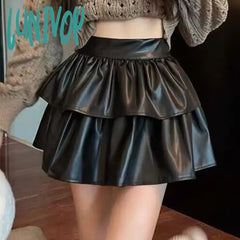 Lunivop Spring Summer Autumn Elastic High Waist Women Mini Skirt Female White Black Short Teenage