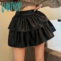 Lunivop Spring Summer Autumn Elastic High Waist Women Mini Skirt Female White Black Short Teenage