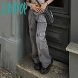 Lunivop Streetwear Low Waist Distressed Baggy Jeans Y2K Harajuku Gothic Tie Dye Denim Trousers