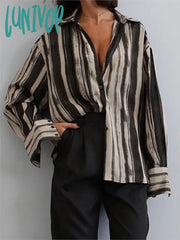 Lunivop Striped Printed Shirt 2024 Spring New Long Sleeve Single Breasted Lapel Collar Casual