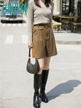 Lunivop Suit Shorts Women’s Spring And Summer High Waist Five Points Bermuda Straight Loose Thin