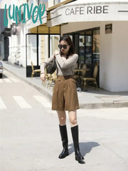 Lunivop Suit Shorts Women’s Spring And Summer High Waist Five Points Bermuda Straight Loose Thin