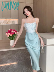 Lunivop Summer 2024 Fashion Elegant Backless Print Slip Dress Female Long Sexy Evening Party