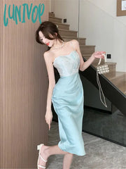 Lunivop Summer 2024 Fashion Elegant Backless Print Slip Dress Female Long Sexy Evening Party