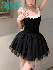 Lunivop Summer Bandage Sweet Dress Women Backless Kawaii Y2K Mini Female Causal Korean Fashion Sexy