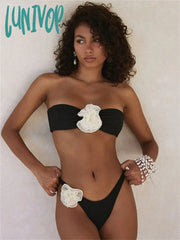 Lunivop Summer Casual Beach Outfits Women’s Swimsuit Sexy Low Waisted Bikini Tops And Mini Shorts