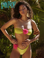 Lunivop Summer Casual Beach Outfits Women’s Swimsuit Sexy Low Waisted Bikini Tops And Mini Shorts