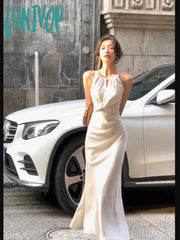 Lunivop Summer Clothes Chic Party Prom Dress Elegant Sleeveless Wedding Mermaid Women Sexy Fashion