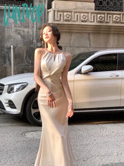 Lunivop Summer Clothes Chic Party Prom Dress Elegant Sleeveless Wedding Mermaid Women Sexy Fashion