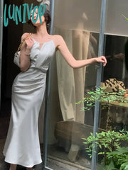 Lunivop Summer Clothes Chic Party Prom Dress Elegant Sleeveless Wedding Mermaid Women Sexy Fashion