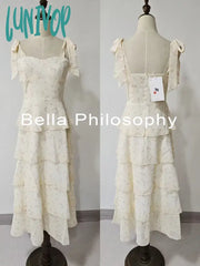 Lunivop Summer Elegant Floral Print Cake Party Dress Women Sleeveless Lace Up Princess Lady Holiday