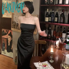 Lunivop Summer Fashion Elegant Spaghetti Strap Midi Dress Women Sexy Prom Evening Bodycon Party