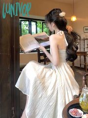 Lunivop Summer Fashion Retro Evening Party Midi Dress Women Elegant Princess Embroider Female