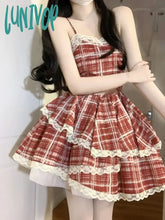 Lunivop Summer Kawaii Clothing Lolita Strap Dress Women Even Party Y2K Mini Female Casual One Piece
