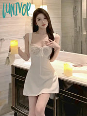 Lunivop Summer Lace Sexy Designer Dress Women Korean Fashion Party Mini Female Strappy Backless