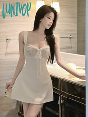 Lunivop Summer Lace Sexy Designer Dress Women Korean Fashion Party Mini Female Strappy Backless