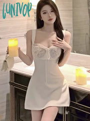 Lunivop Summer Lace Sexy Designer Dress Women Korean Fashion Party Mini Female Strappy Backless