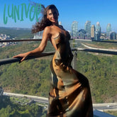 Lunivop Summer New Fashion Female Elegant Scenery V-Neck Backless Sexy Camisole Dresses Women Chic