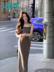 Lunivop Summer New French Elegant Lace Sex Appeal Dresses Spaghetti Straps Evening Party Prom