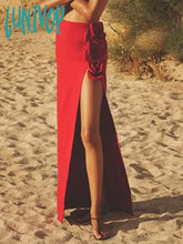 Lunivop Summer New Women Black Red Flower Bodycon Bandage Skirt 2024 Designer High Waist Party