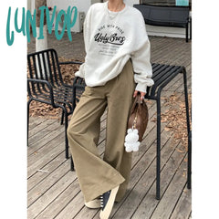 summer outfits inspo 2024 Early Spring New Slimming High-Rise Korean Style Simple Loose Slimming High Waist Wide Leg Casual Pants 2 Colors