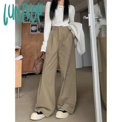 summer outfits inspo 2024 Early Spring New Slimming High-Rise Korean Style Simple Loose Slimming High Waist Wide Leg Casual Pants 2 Colors