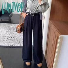 summer outfits inspo Brown Wide-Leg Pants Women's Jeans Autumn Maillard High Waist Loose Slimming Drape Casual Mopping Long Pants