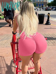 Lunivop Summer Sexy Hot Backless Short Jumpsuit For Women Skinny Holiday Beach Basic Rompers Solid