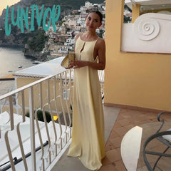 Lunivop Summer Sexy Open Back Sleeveless Slip Maxi Dress Cut Out Club Party Dresses Holiday Elegant